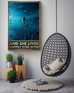 Diving And She Lived Happily Ever After For Female Diver Canvas Gallery Painting Wrapped Canvas Framed Prints, Canvas Paintings Wrapped Canvas 16x24