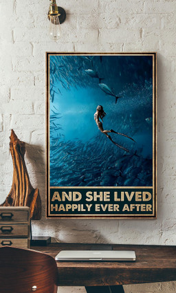 Diving And She Lived Happily Ever After For Female Diver Canvas Gallery Painting Wrapped Canvas Framed Prints, Canvas Paintings Wrapped Canvas 12x16