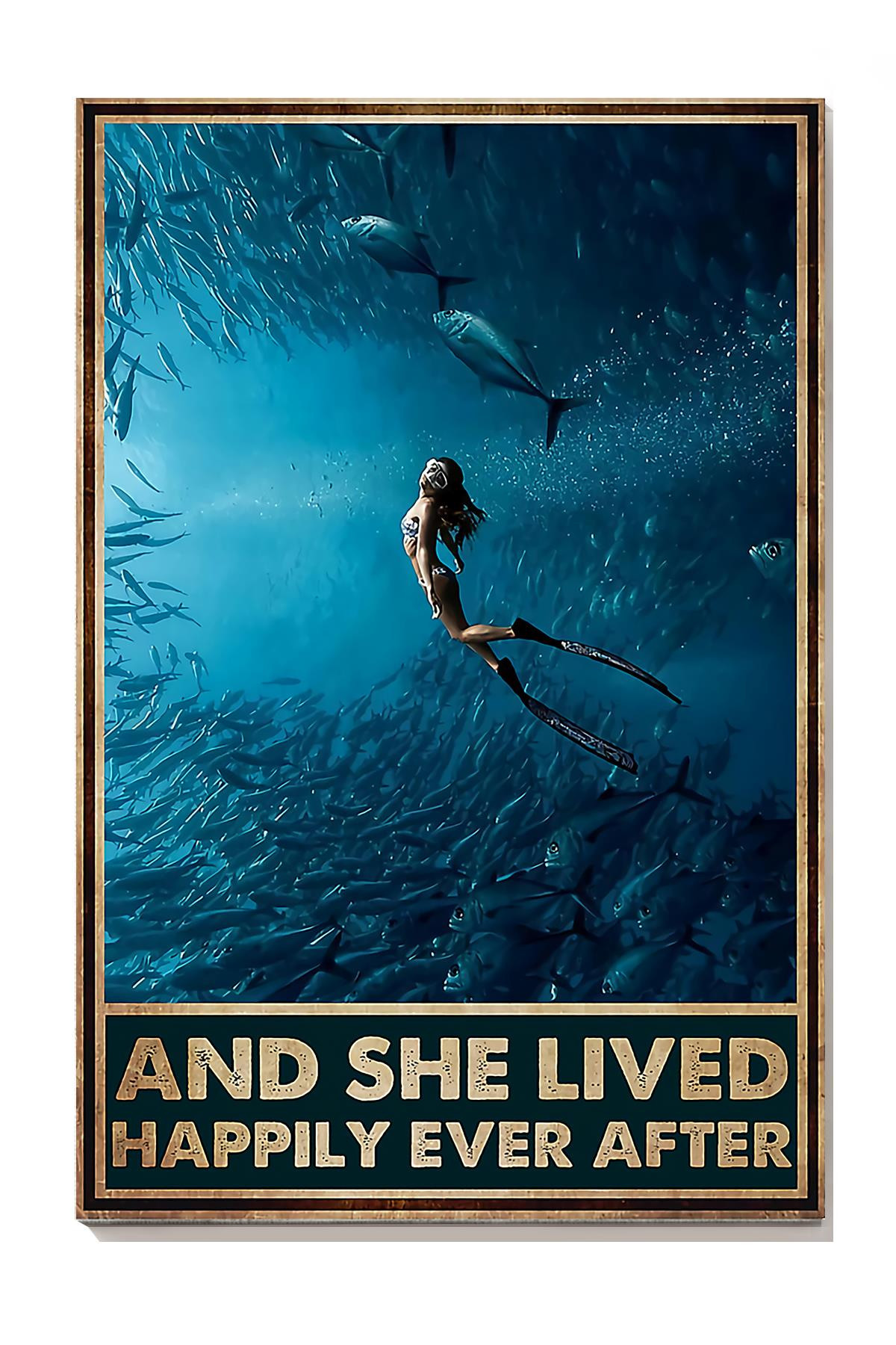 Diving And She Lived Happily Ever After For Female Diver Canvas Gallery Painting Wrapped Canvas Framed Prints, Canvas Paintings Wrapped Canvas 8x10