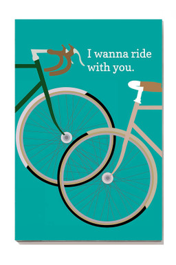 Cycling Couple I Wanna Ride With You Gift For Housewarming Canvas Gallery Painting Wrapped Canvas Framed Prints, Canvas Paintings Wrapped Canvas 8x10