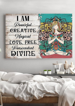 I Am Motivation Quote For Meditation Lover Housewarming Yoga Lover Wrapped Canvas 12x16