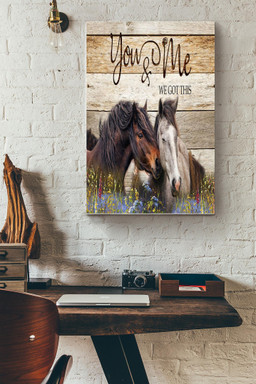 Horses Kissing You And Me We Got This Canvas Family Sign Decor Birthday Christmas Wedding Housewarming Gift Ready To Hang Canvas Gallery Painting Wrapped Canvas Framed Prints, Canvas Paintings Wrapped Canvas 12x16