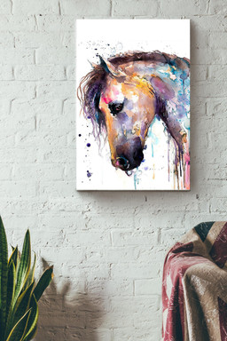 Horse Watercolor Cool Canvas Animal Gift For Horse Lover Horse Rider Cowboy Farmhouse Decor Canvas Gallery Painting Wrapped Canvas Framed Prints, Canvas Paintings Wrapped Canvas 8x10