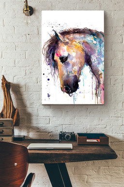 Horse Watercolor Cool Canvas Animal Gift For Horse Lover Horse Rider Cowboy Farmhouse Decor Canvas Gallery Painting Wrapped Canvas Framed Prints, Canvas Paintings Wrapped Canvas 12x16