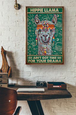 Hippie Llama Ain't Got Time For Your Drama Vintage Cool Git For Alpaca Lover Canvas Wrapped Canvas 20x30