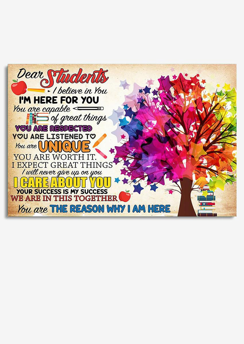 Dear Students Inspiration Letter From Teacher To Students Gift For Granduation Day Wrapped Canvas 8x10