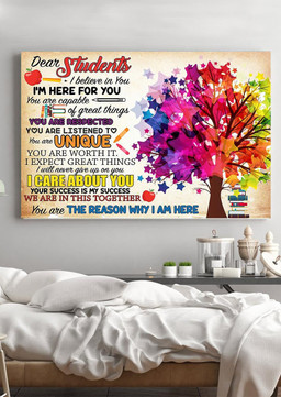 Dear Students Inspiration Letter From Teacher To Students Gift For Granduation Day Wrapped Canvas 12x16