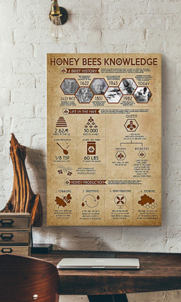 Honey Bees Knowledge Bee For Beekeeper Farmhouse Decor Canvas Gallery Painting Wrapped Canvas Framed Prints, Canvas Paintings Wrapped Canvas 12x16