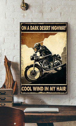 Cool Wind In My Hair For Garage Decor Motobike Retro Print Rider Canvas Wrapped Canvas 12x16