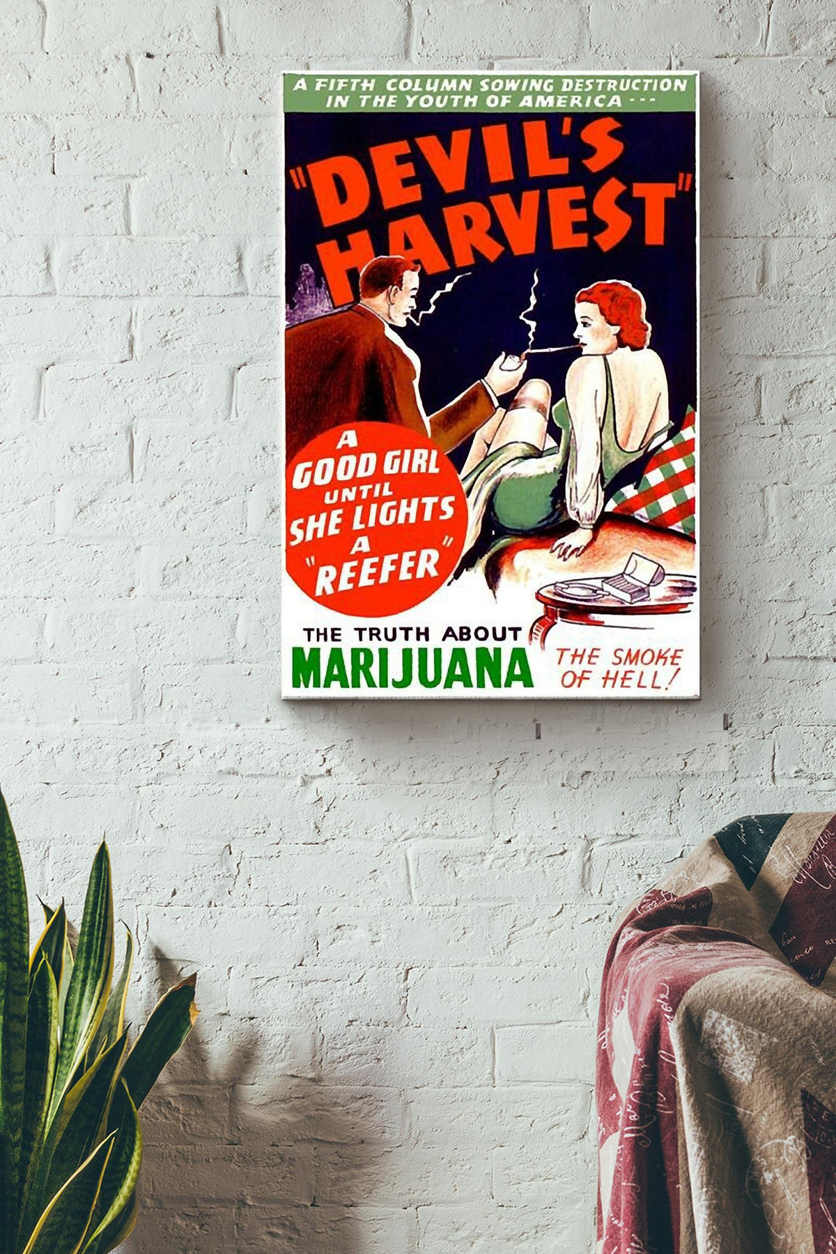 Devil Harvest A Good Girl Until She lights a reefer Canvas Canvas Gallery Painting Wrapped Canvas  Wrapped Canvas 8x10