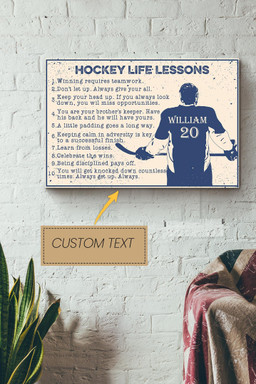 Hockey Life Lessons Personalized Canvas Sport Gift For Hockey Player Hockey Lover Canvas Gallery Painting Wrapped Canvas Framed Prints, Canvas Paintings Wrapped Canvas 12x16