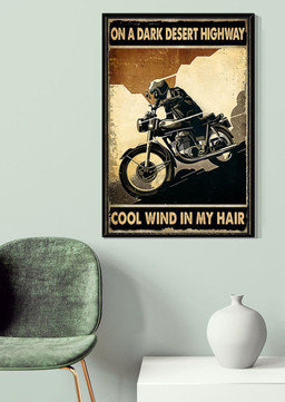 Cool Wind In My Hair For Garage Decor Motobike Retro Print Rider Canvas Wrapped Canvas 20x30