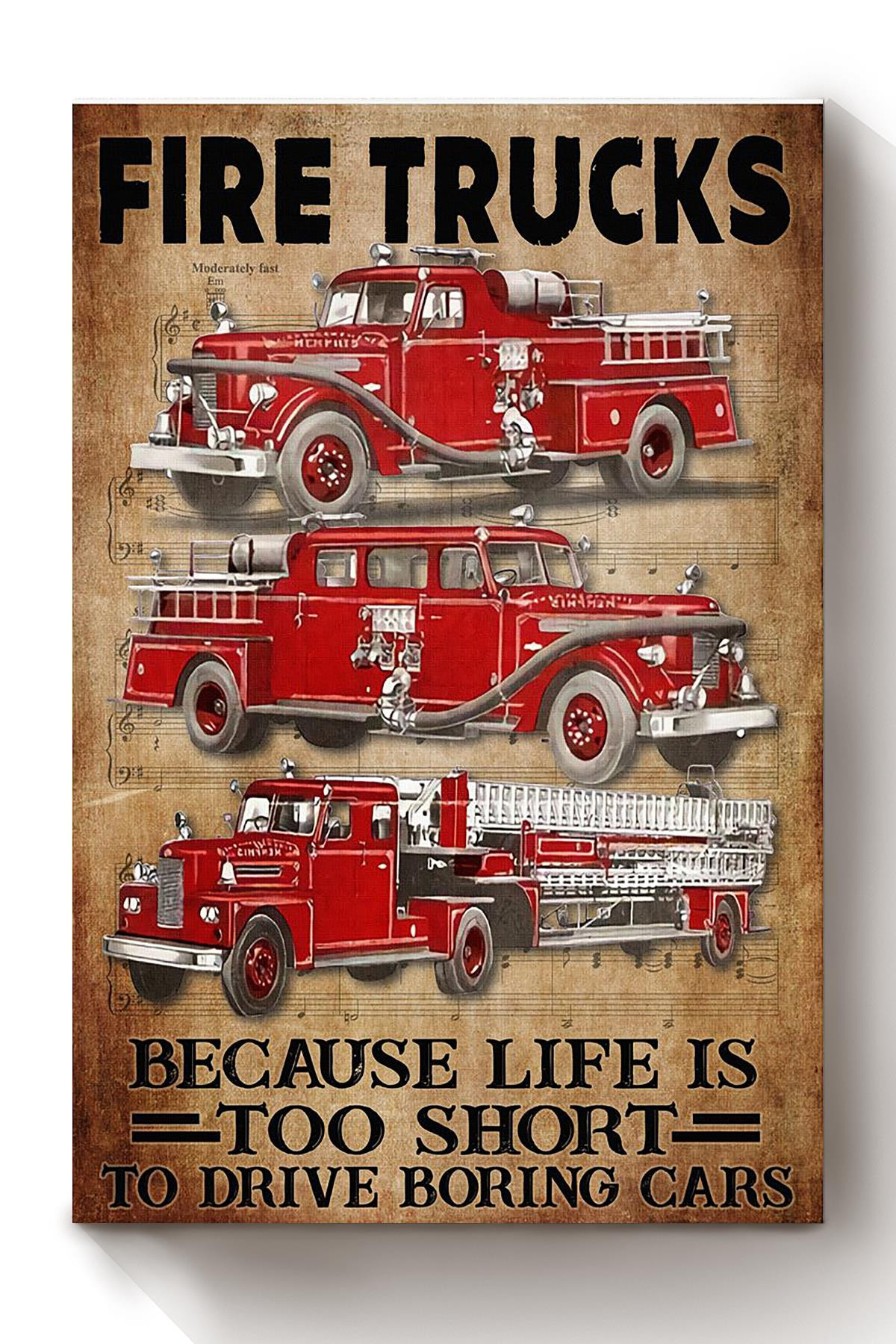 Fire Truck Driver Quote Gift For Fireman International Firefighters Day Fire Dept Decor Canvas Wrapped Canvas 8x10