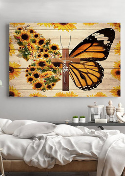 Faithful Sunflower Butterflies Drawing Gift For Memorial Day Christan  Wrapped Canvas 12x16