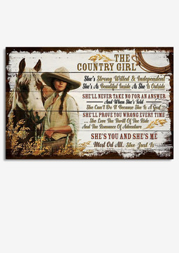 Country Girl Inspiration Quote Gift For Cowgirl Farmer Housewarming Framed Prints, Canvas Paintings Wrapped Canvas 8x10