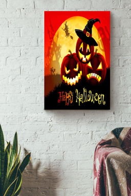 Happy Halloween Halloween Wall Decor Gift For Pumpkin Carving Ideas Halloween Decorations Haunted Houses Canvas Wrapped Canvas 12x16