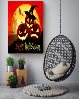 Happy Halloween Halloween Wall Decor Gift For Pumpkin Carving Ideas Halloween Decorations Haunted Houses Canvas Wrapped Canvas 16x24