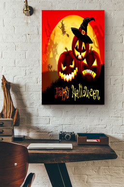 Happy Halloween Halloween Wall Decor Gift For Pumpkin Carving Ideas Halloween Decorations Haunted Houses Canvas Wrapped Canvas 20x30