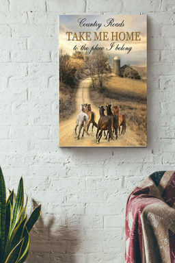Country Roads Take Me Home To The Place I Belong Canvas Gift For Overseas Student, Farmhouse Decor Canvas Gallery Painting Wrapped Canvas Framed Prints, Canvas Paintings Wrapped Canvas 8x10