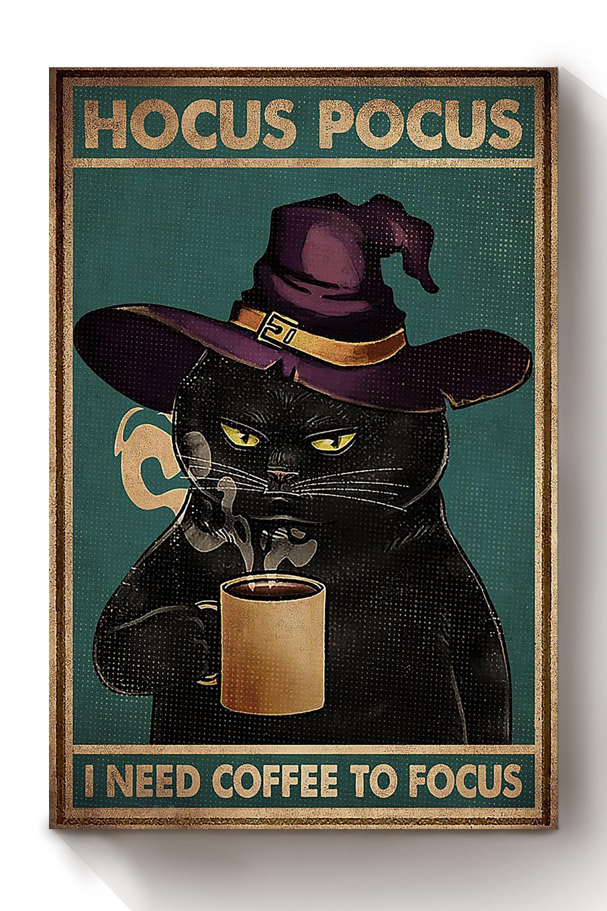 Hocus Pocus I Need Coffee To Foscus Halloween Wall Decor Gift For Pumpkin Carving Ideas Halloween Decorations Haunted Houses Canvas Wrapped Canvas 8x10