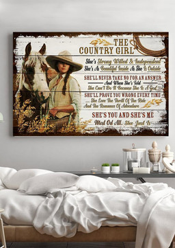 Country Girl Inspiration Quote Gift For Cowgirl Farmer Housewarming Framed Prints, Canvas Paintings Wrapped Canvas 12x16