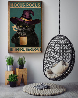 Hocus Pocus I Need Coffee To Foscus Halloween Wall Decor Gift For Pumpkin Carving Ideas Halloween Decorations Haunted Houses Canvas Wrapped Canvas 16x24