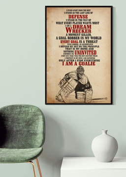 Goalie Motivation Quote Gift For Hockey Player Canvas Framed Prints, Canvas Paintings Wrapped Canvas 20x30