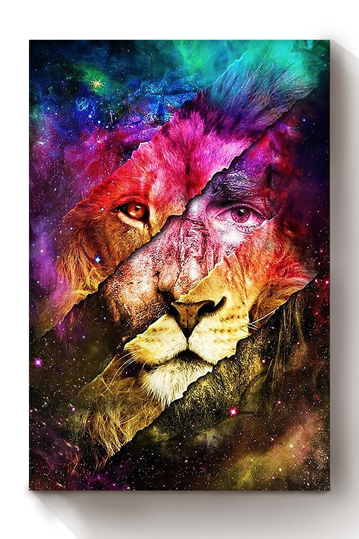 Colorful Lion Of Judah Christian Gift For Christmas Decor Son Of God Canvas Framed Prints, Canvas Paintings Wrapped Canvas 8x10