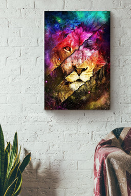 Colorful Lion Of Judah Christian Gift For Christmas Decor Son Of God Canvas Framed Prints, Canvas Paintings Wrapped Canvas 12x16