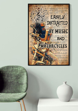 Easily Distracted By Music And Motorcycles Motorcycle For Motorcyclist Canvas Gallery Painting Wrapped Canvas Framed Prints, Canvas Paintings Wrapped Canvas 20x30