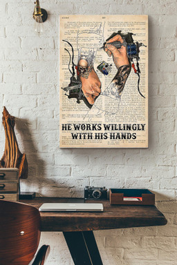 He Works Willingly With His Hand Tattoo Artist Canvas Canvas Gallery Painting Wrapped Canvas  Wrapped Canvas 12x16
