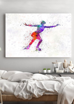 Ice Skating Girl Watercolor For Housewarming Bedroom Decor Framed Prints, Canvas Paintings Wrapped Canvas 12x16