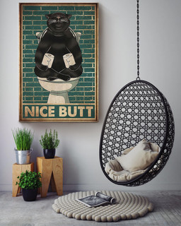 Funny Black Cat Namaste Nice Bum Vintage Retro Gift For Meditation Lover Cat Lover Canvas Wrapped Canvas 16x24