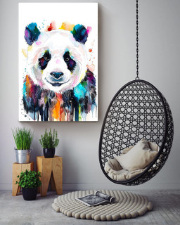 Chinese Panda Watercolor Paiting Wall Decor Gift For Housewarming Canvas Framed Prints, Canvas Paintings Wrapped Canvas 16x24