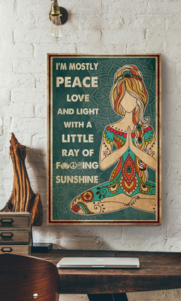 I'm Mostly Peace Love Light Girl Meditation Gift For Yoga Lover Canvas Framed Prints, Canvas Paintings Wrapped Canvas 12x16