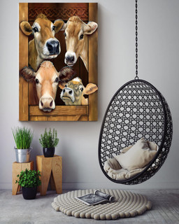 Cows Stick Their Heads Into Open Window For Home Bedroom Decor Canvas Gallery Painting Wrapped Canvas Framed Prints, Canvas Paintings Wrapped Canvas 16x24