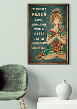 I'm Mostly Peace Love Light Girl Meditation Gift For Yoga Lover Canvas Framed Prints, Canvas Paintings Wrapped Canvas 20x30