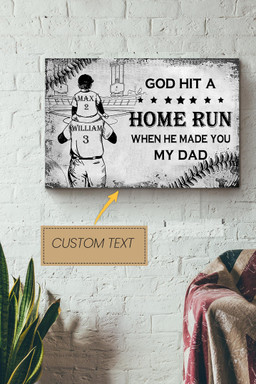 Father And Son Baseball Personalized Canvas Father Gift For Daddy Dad Father's Day Papa Canvas Gallery Painting Wrapped Canvas Framed Prints, Canvas Paintings Wrapped Canvas 12x16