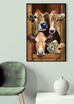 Cows Stick Their Heads Into Open Window For Home Bedroom Decor Canvas Gallery Painting Wrapped Canvas Framed Prints, Canvas Paintings Wrapped Canvas 20x30