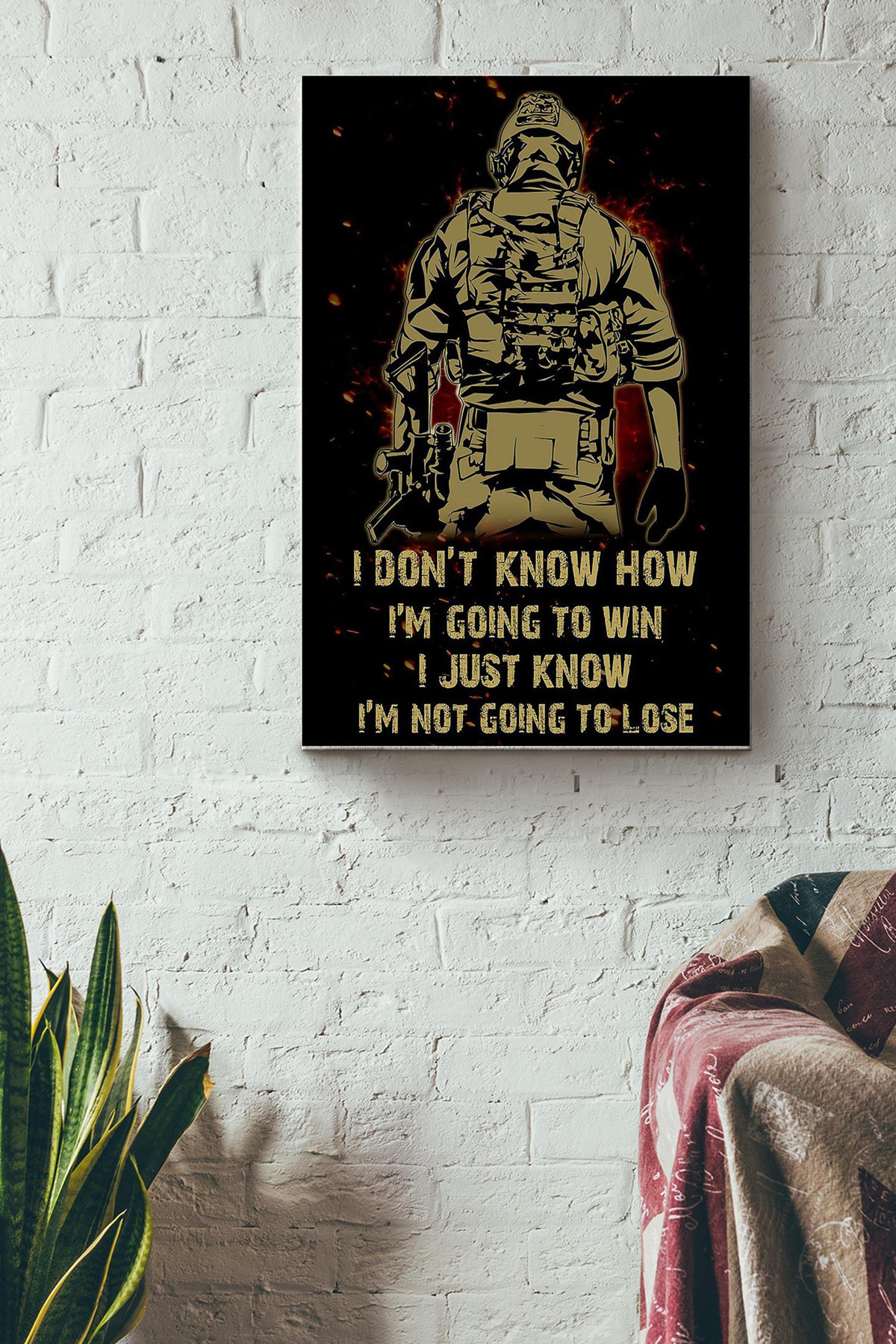 I Dont Know How To Win Just Know Im Not Go To Lose Canvas War Gift For Soldier Falcon Army Veteran Canvas Gallery Painting Wrapped Canvas Framed Prints, Canvas Paintings Wrapped Canvas 8x10