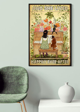 Girl With Dog Cat Piano And She Lived Happily Ever After Dog For Canvas Gallery Painting Wrapped Canvas Framed Prints, Canvas Paintings Wrapped Canvas 20x30