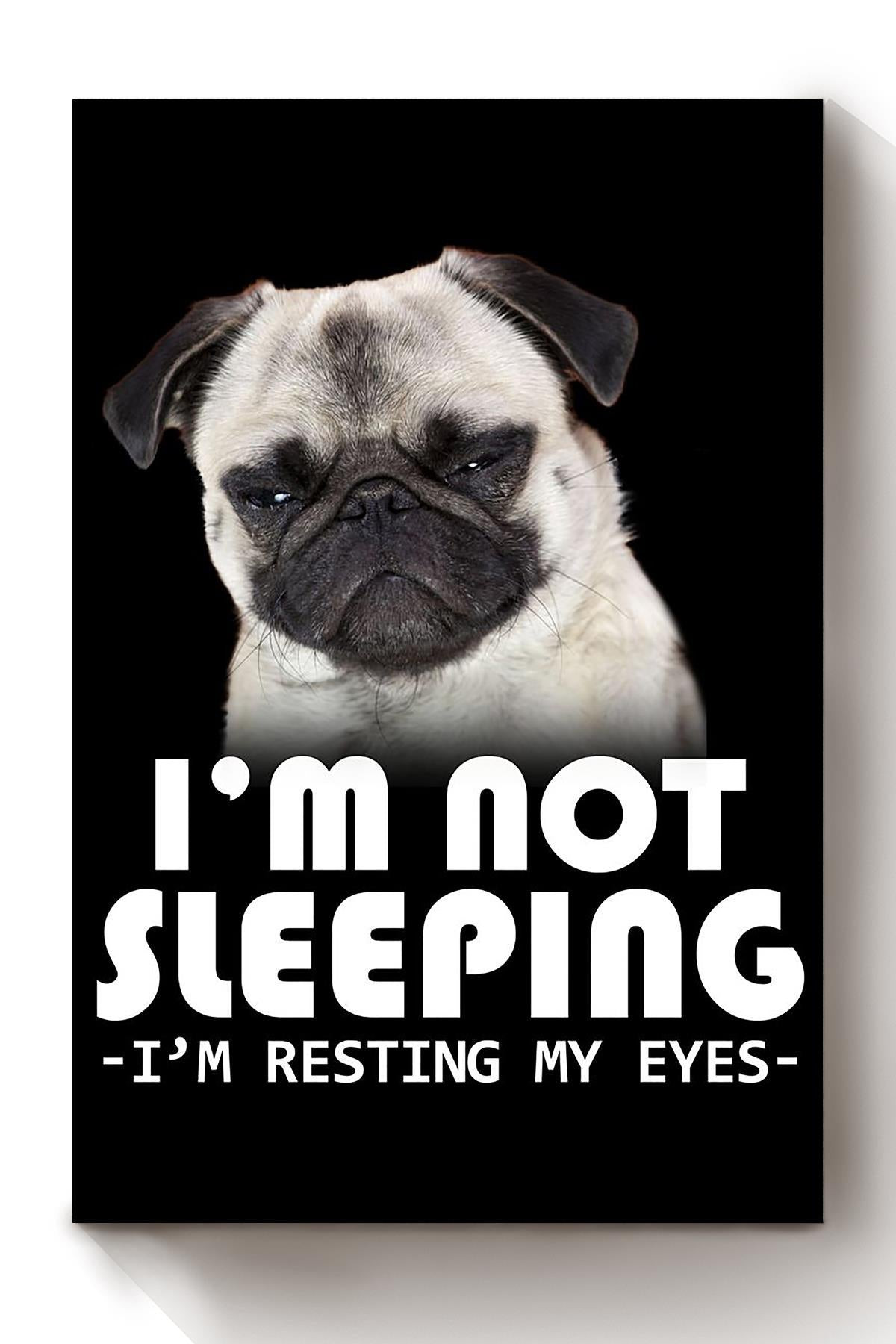 Pug Funny Quote I'm Not Sleeping Gift For Bff's Birthday Canvas Wrapped Canvas 8x10