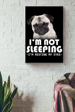 Pug Funny Quote I'm Not Sleeping Gift For Bff's Birthday Canvas Wrapped Canvas 12x16
