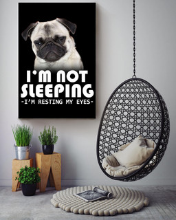 Pug Funny Quote I'm Not Sleeping Gift For Bff's Birthday Canvas Wrapped Canvas 16x24