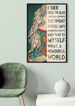I Think To Myself What A Wonderful World Positive Quote Gift For Meditation Lover Yoga Girl Canvas Wrapped Canvas 20x30