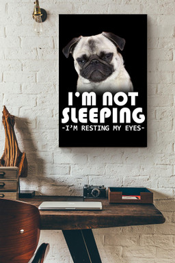 Pug Funny Quote I'm Not Sleeping Gift For Bff's Birthday Canvas Wrapped Canvas 20x30