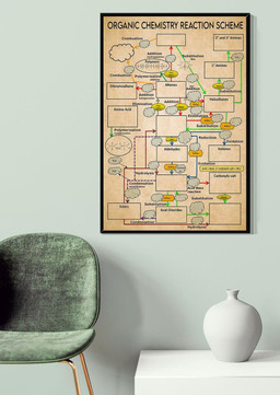 Organic Chemistry Reaction Scheme Science Knowledge For Homeschool Canvas Wrapped Canvas 20x30