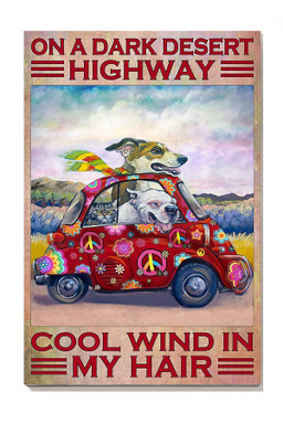 Cute Dof On A Dark Desert Highway Cool Wind In My Hair Dog For Home Kids Room Decor Canvas Gallery Painting Wrapped Canvas Framed Prints, Canvas Paintings Wrapped Canvas 8x10