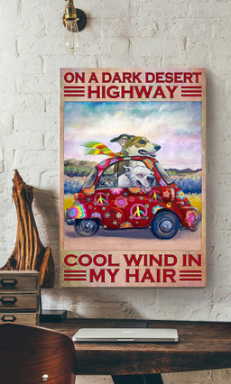 Cute Dof On A Dark Desert Highway Cool Wind In My Hair Dog For Home Kids Room Decor Canvas Gallery Painting Wrapped Canvas Framed Prints, Canvas Paintings Wrapped Canvas 12x16