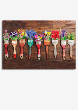 Painting Brush Flower Brush Wooden Gift For Artist Painter Drawing Lover Framed Prints, Canvas Paintings Wrapped Canvas 8x10